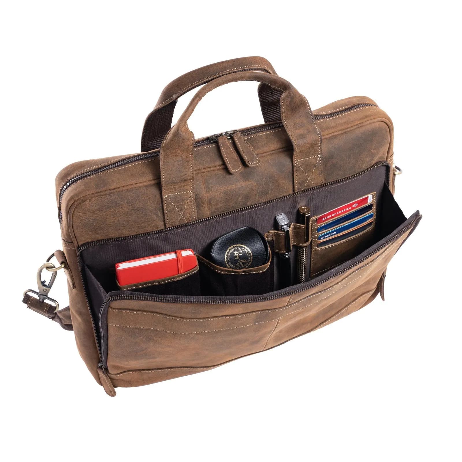 Leather Laptop Bag – Art 301 — Distressed Brown